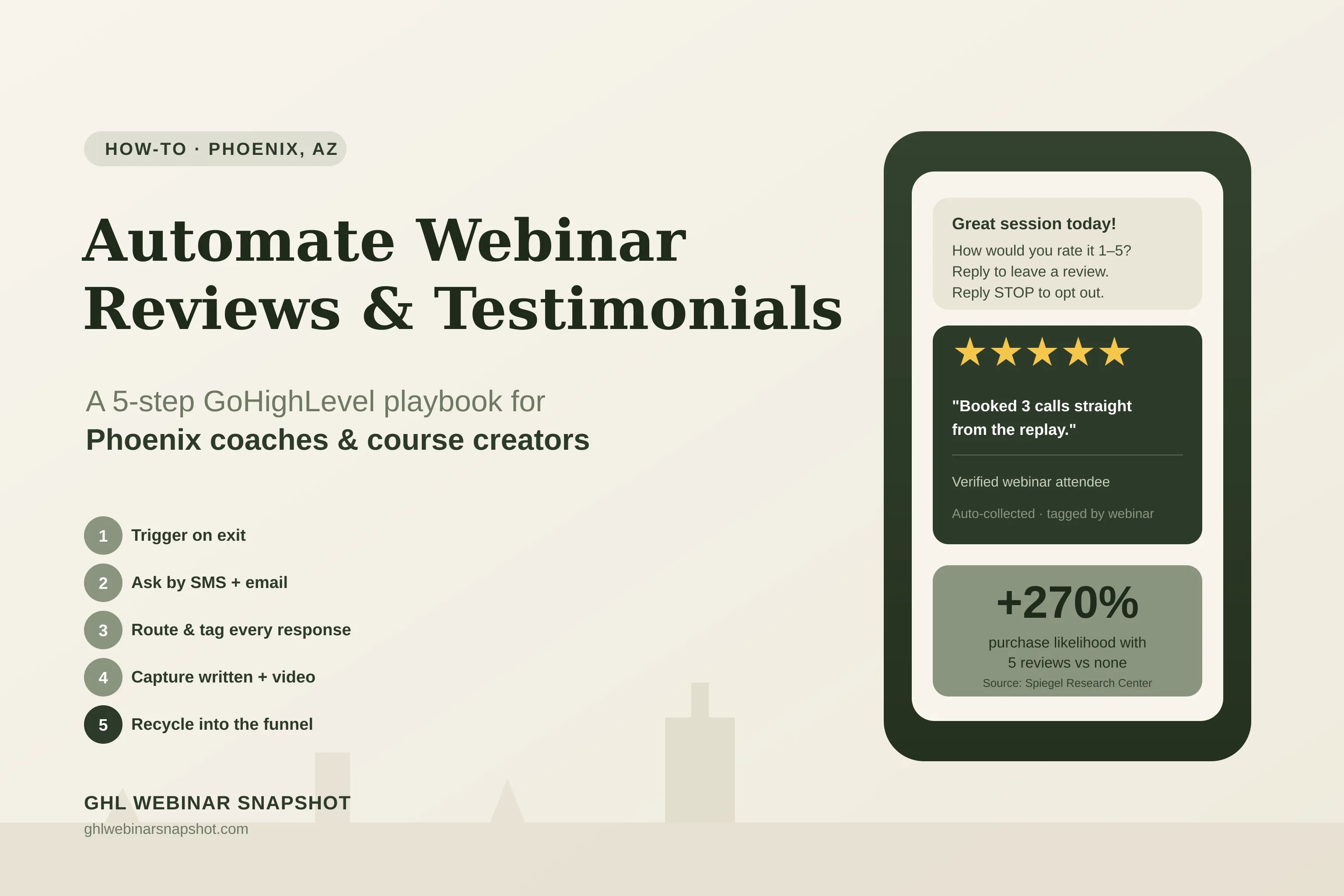 Review Harvesting for Phoenix Coaches: How to Automate Webinar Testimonials & Reviews in GoHighLevel